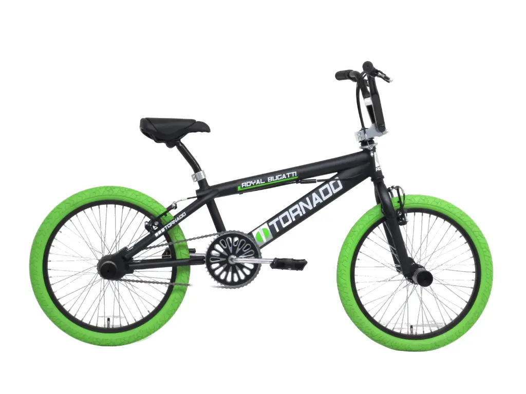 Freestyle BMX Mat Zwart - Groene banden