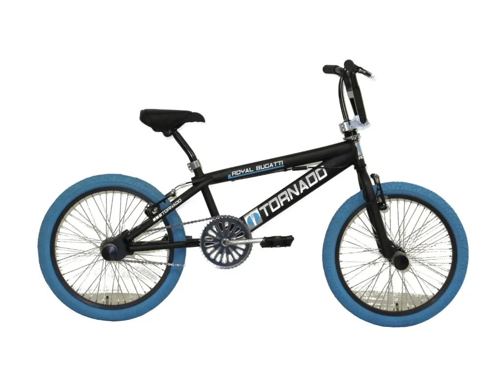 Freestyle BMX Mat Zwart - Blauwe banden