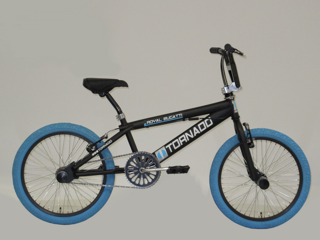 Freestyle BMX Mat Zwart - Blauwe banden