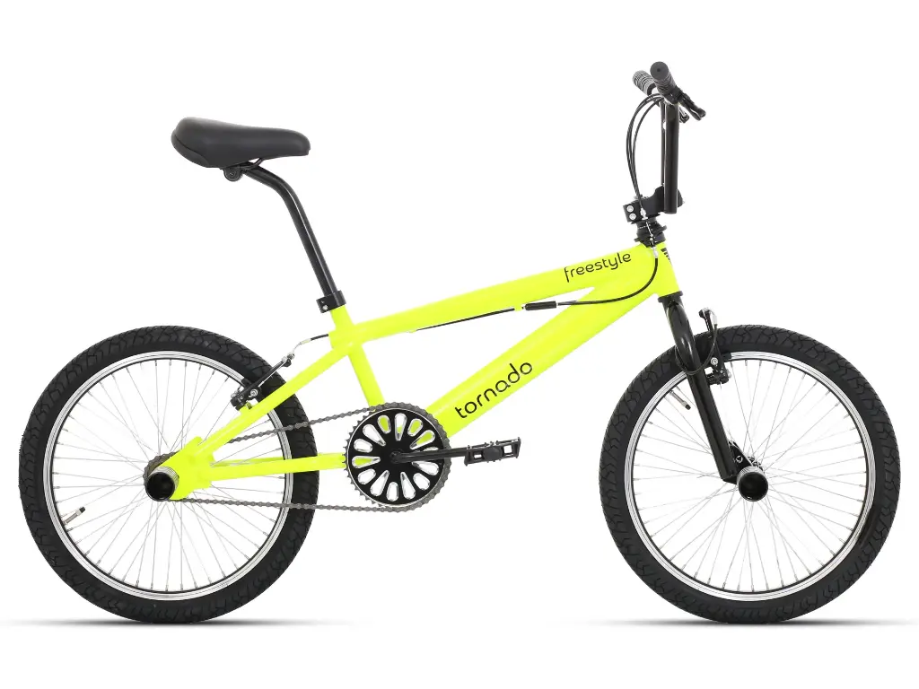 Freestyle BMX Neon geel - Zwarte banden