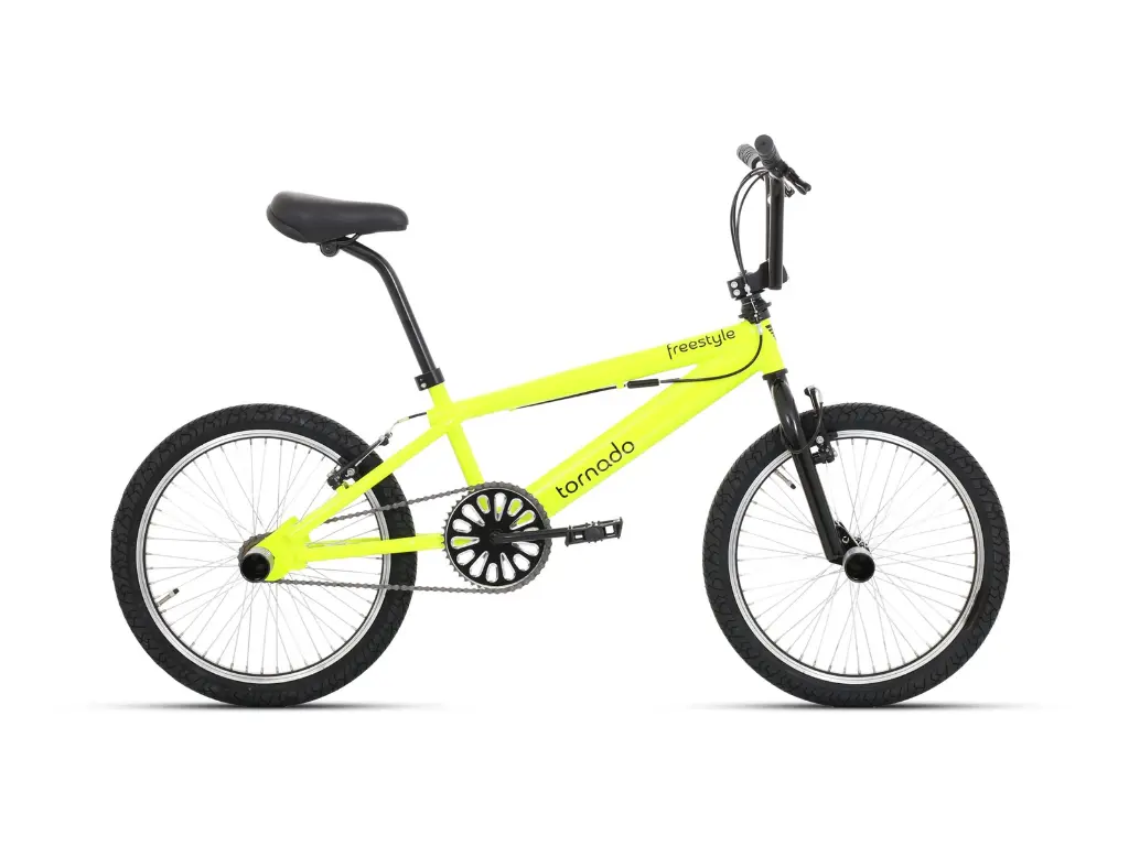 Freestyle BMX Neon geel - Zwarte banden