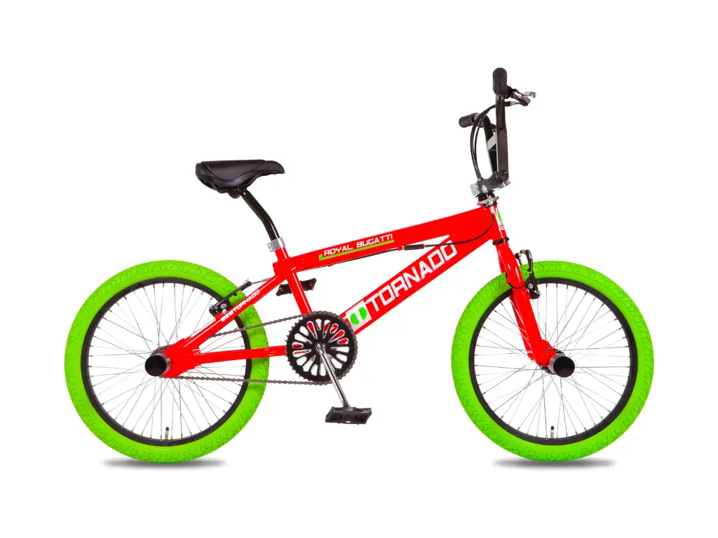 Freestyle BMX Rood - Groene banden