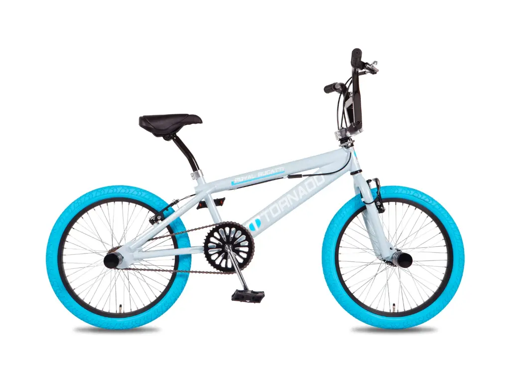 Freestyle BMX Licht blauw - grijs - Blauwe banden