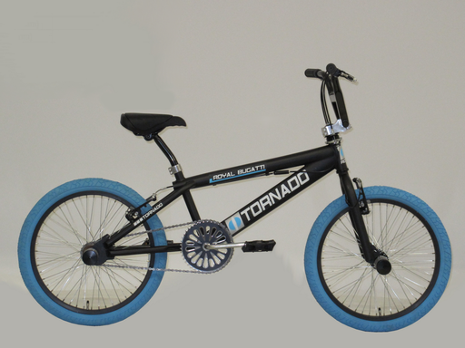 [Freestyle-24] Freestyle BMX Mat Zwart - Blauwe banden